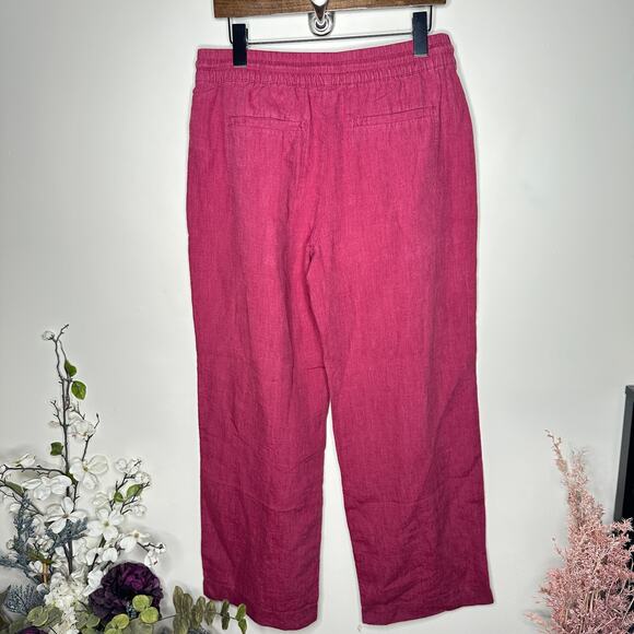 ATHLETA Retreat Linen Wide Leg Pant Coffeeberry Purple Sz 10 {3J10} - Picture 3 of 6